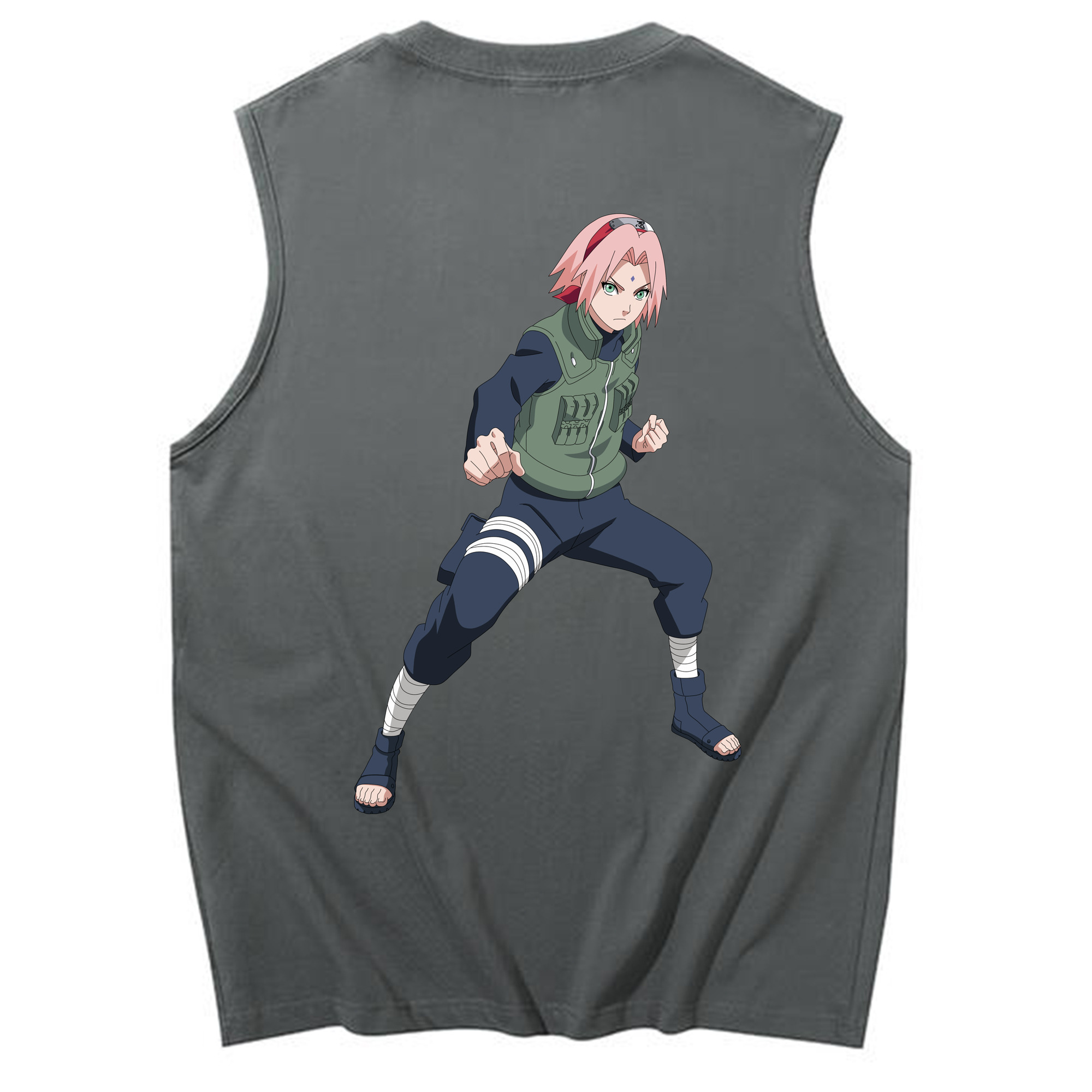 （画像用） NARUTO -ナルト- 春野サクラ Haruno Sakura コットン100％タンクトップ（背面プリント）
